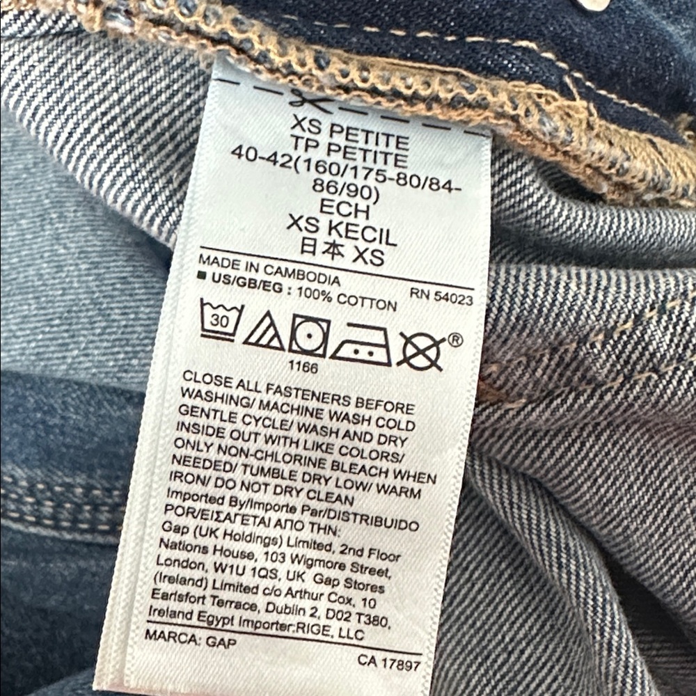Gap Slouchy Relaxed Denim Overalls Size XS Petite - Picture 10 of 16
